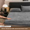 Winter Milk Velvet and Velvet Bed Sheet Single Mattress Cover Coral Velvet Thickened Bed Cover Single Full Package Bed Sheet Protective Cover