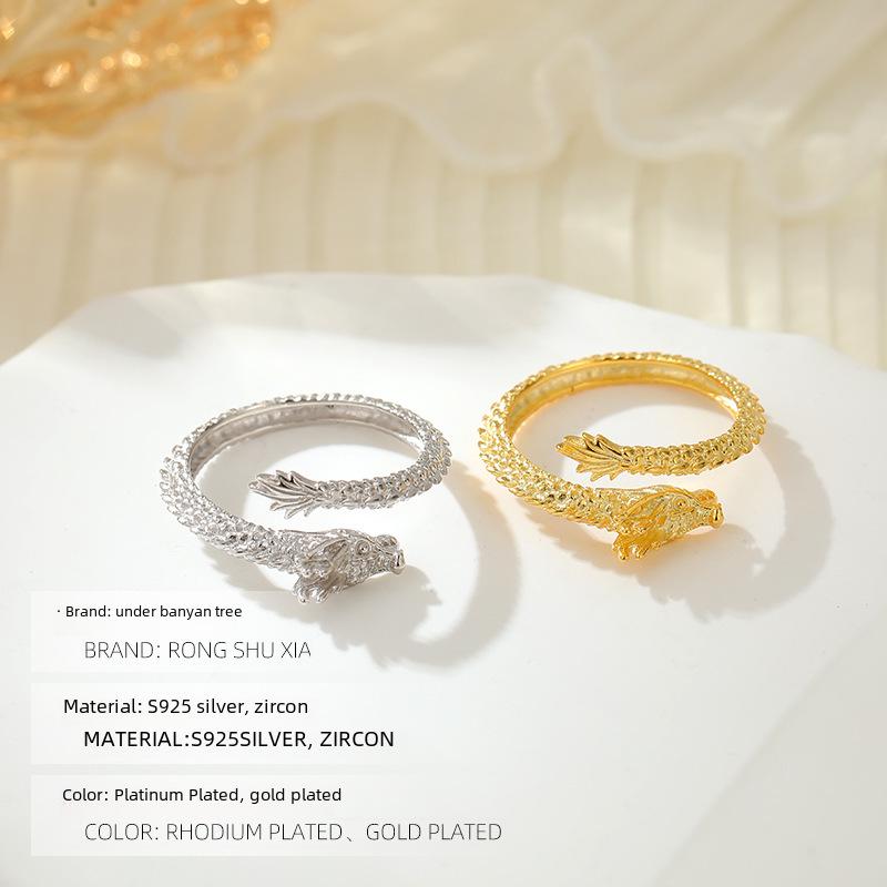 High-Grade S925 Silver Dragon & Phoenix Zodiac Couple Ring