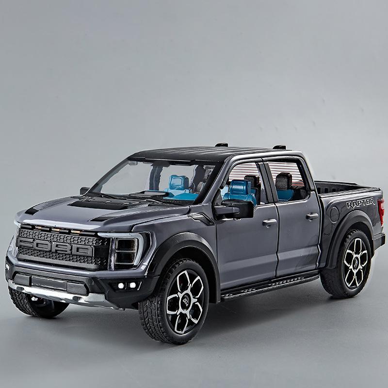 1:20 Ford Raptor F150 Pickup Truck Toy Car Model With Sound Light Doors Opened Alloy Diecast Model Vehicle Collection Toy Friend