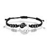 2 Piece Yin-Yang Adjustable Cord Bracelets, 2 Matching Yin-Yang Adjustable Cord Bracelets
