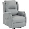 Reclining Lift Chair With Dual Motor In Faux Leather Light Gray