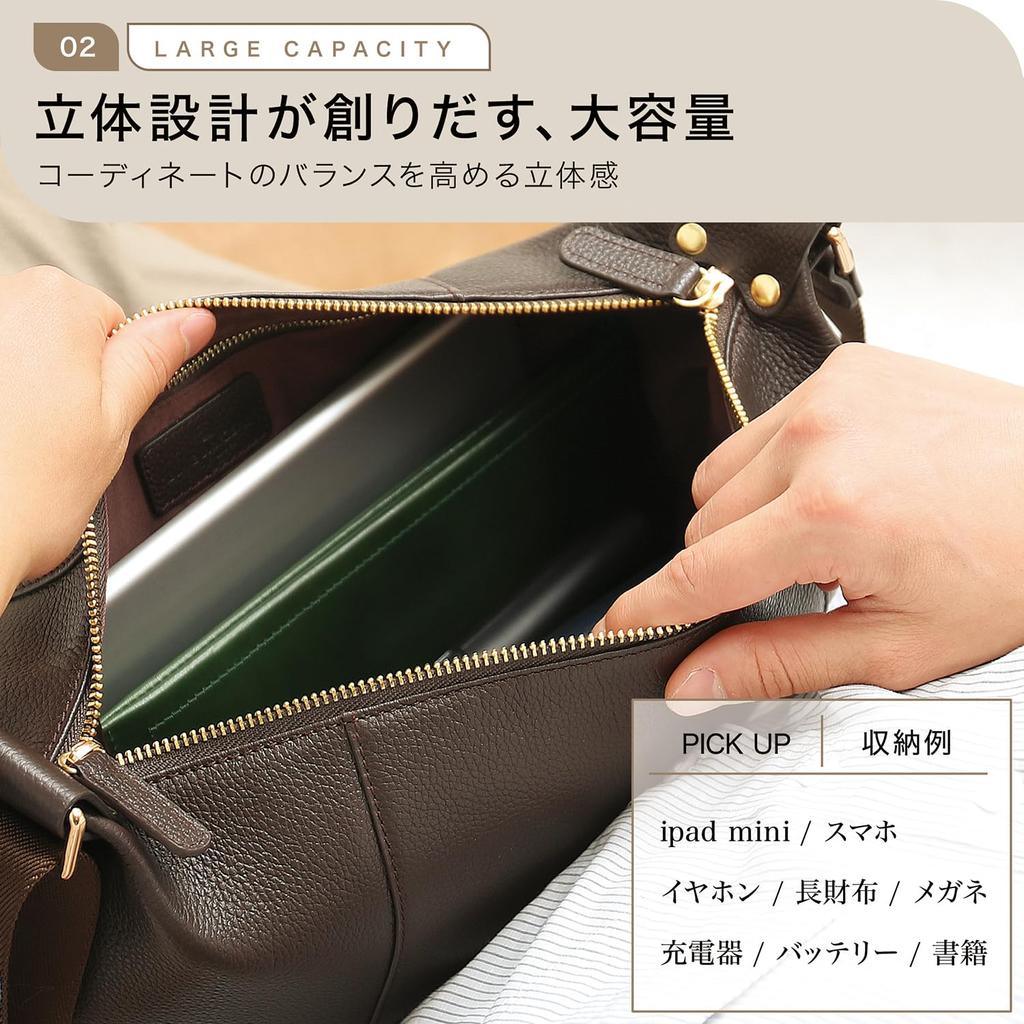 Blue Cynthia Crossbody Bag Genuine Leather Large Capacity Lightweight 3D Design Shoulder Bag One Shoulder Waist BB7 [BLUE SINCERE] Men's