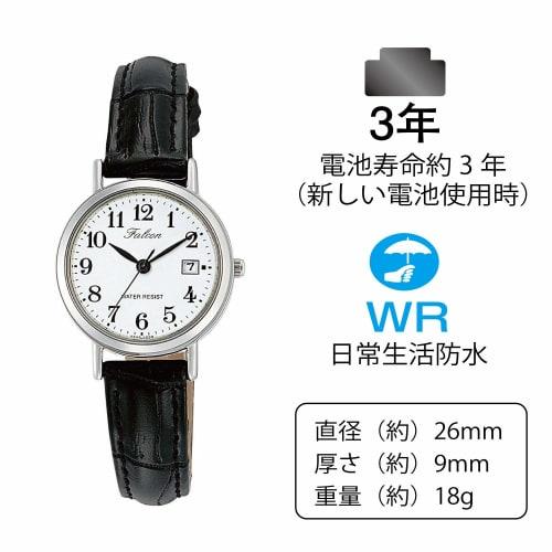 Citizen Q&Q Watch Analog Waterproof Date Leather Strap D023-304 Women's White