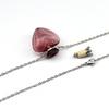 A Stylish Purple Heart-Shaped Glass Bottle Pendant Necklace, Perfect For Holding Perfume/Essential Oils And Suitable For Everyday Wear.