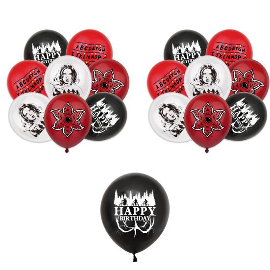 Geburtstagsfeier Dekorationen Happy Birthday Banner Luftballons Cake Topper Cupcake Einstecker Set Anime Themenparty Zubehör für Geburtstag Weihnachten