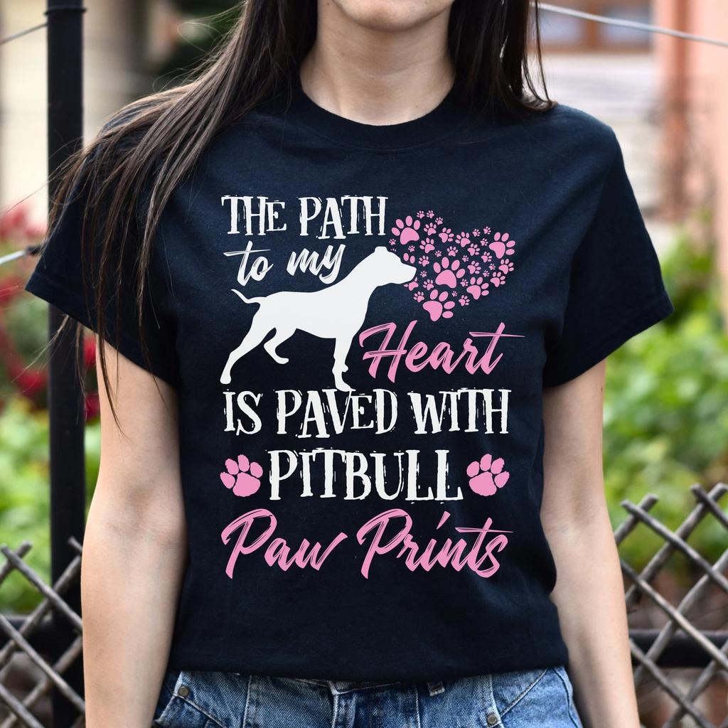 The path to my heart is paved with Pitbull paw prints Unisex t-shirt gift
