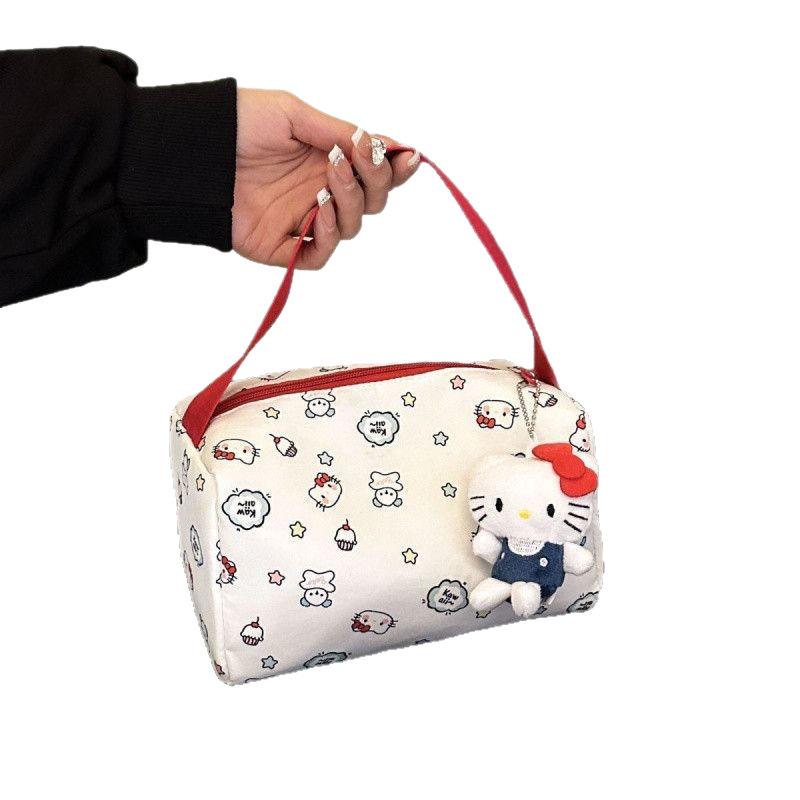 Large Capacity Cotton Bubble Clutch: Cute Three-Dimensional Portable Makeup and Wash Bag