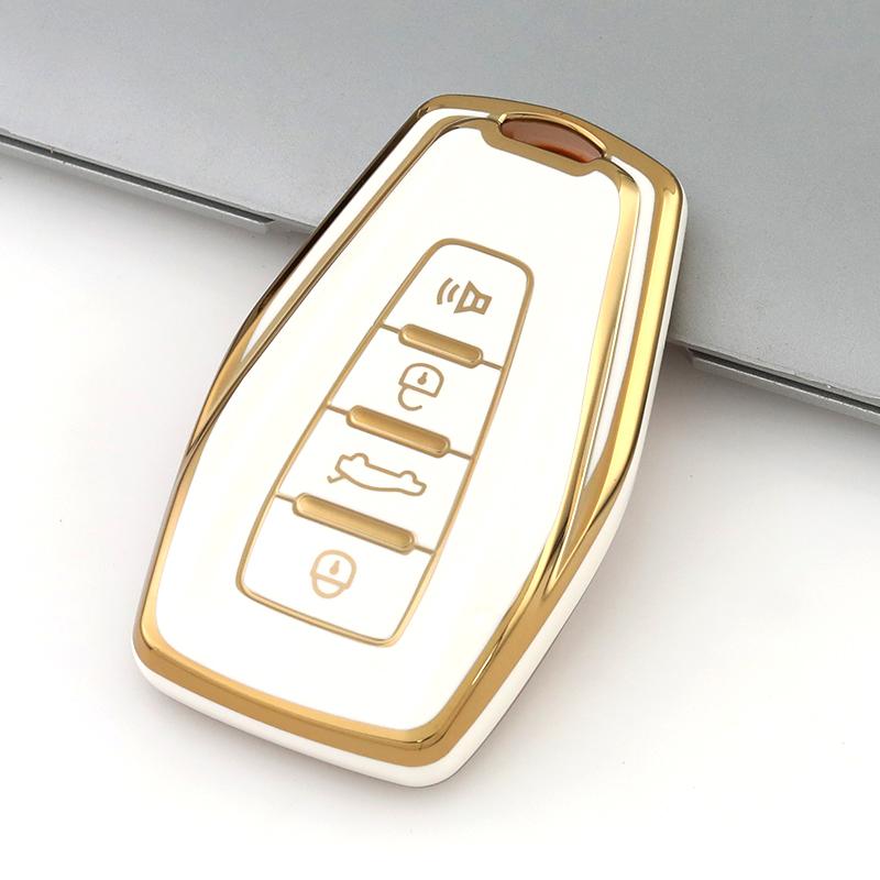 Gold Edge Fashion TPU Auto Shell Holder Bag For Geely Coolray Atlas Boyue NL3 Emgrand X7 EX7 SUV GT GC9 Borui Car Key Cover Case
