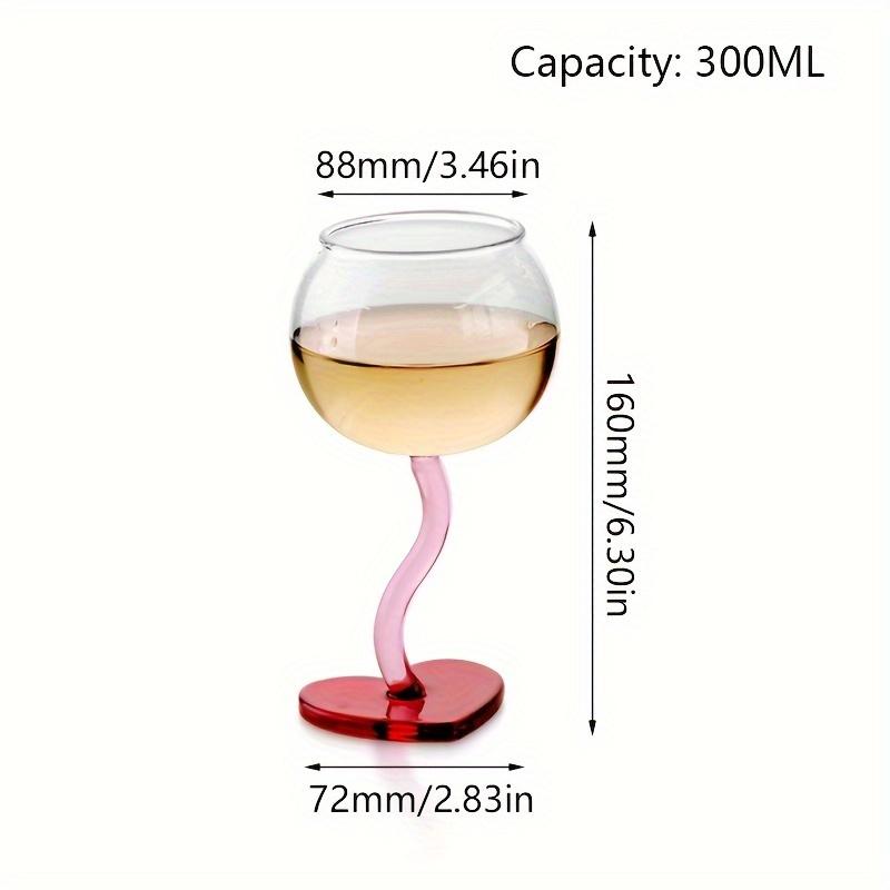 1pc 300ml Heart Shape Glass Goblet Champagne Wine Cup High Borosilicate Glass Heat-resistance Cocktail Cup Romantic Drinkware