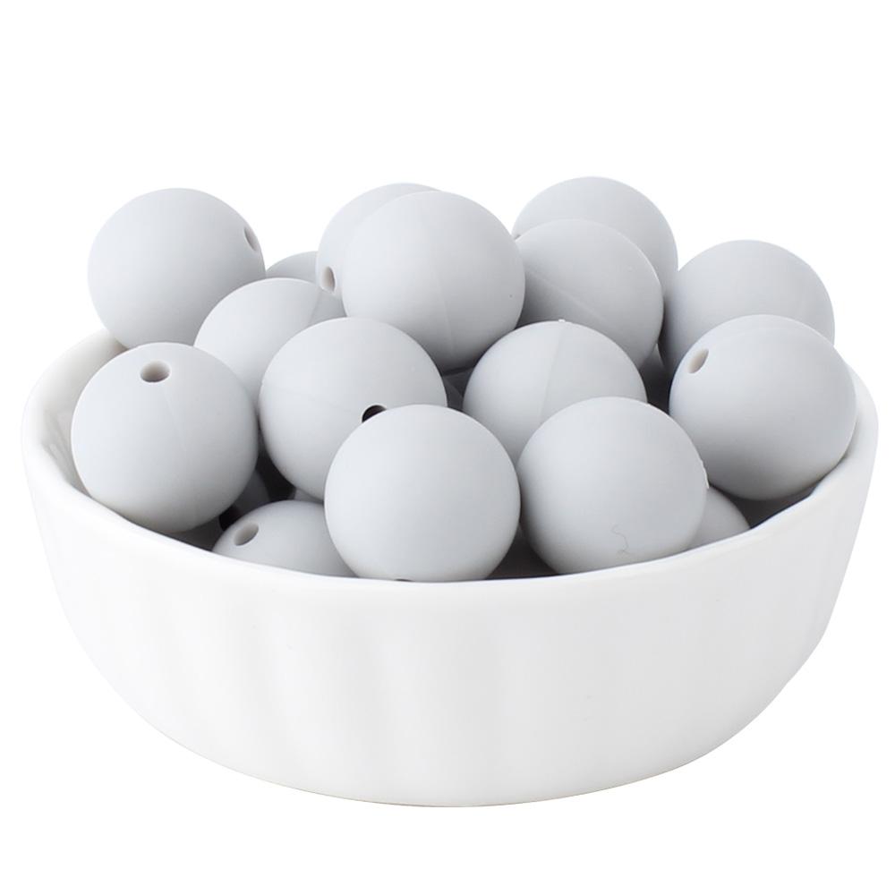 20Pcs 15mm 12mm 9mm Silicone Beads DIY Keys Chains Round Loose Beads for Jewelry Making Necklace Bracelet Beaded Pen Decor Beads 12mm