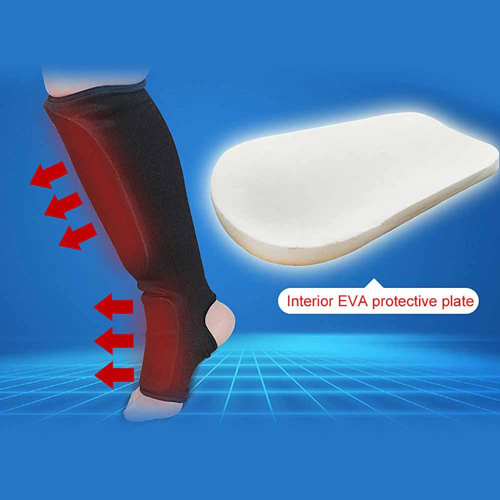 Atmungsaktiver Bein-Knöchelschutz Anti-Rutsch-Schutzpolster für Boxen Kickboxen (Schwarz M)