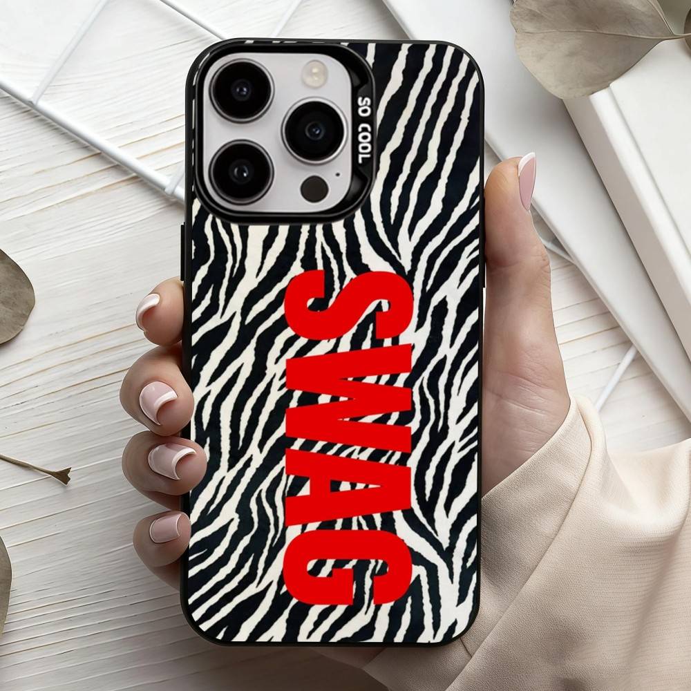 C-Clmj L-L-Leopard P-P-Print SWAG  Phone Case For iPhone17,16,15,14,13,12,11 Plus,Pro Max Black Candy silver phone case