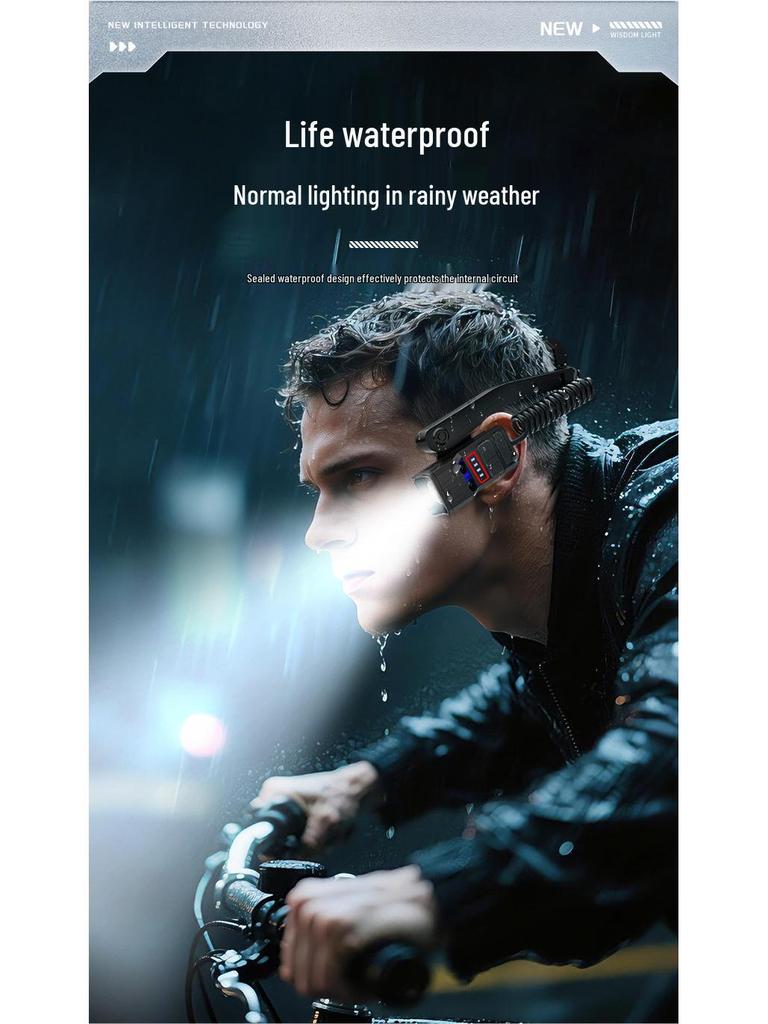 Leichte Multifunktionale Angelstirnlampe mit Zerlegbarem Outdoor-Sensor und Leistungsanzeige