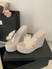 Fashion Eilyken Summer Open Toe Platform Wedges Slippers Women Fashion Flower PVC Transparent Thick Bottom Heels Slide Shoes