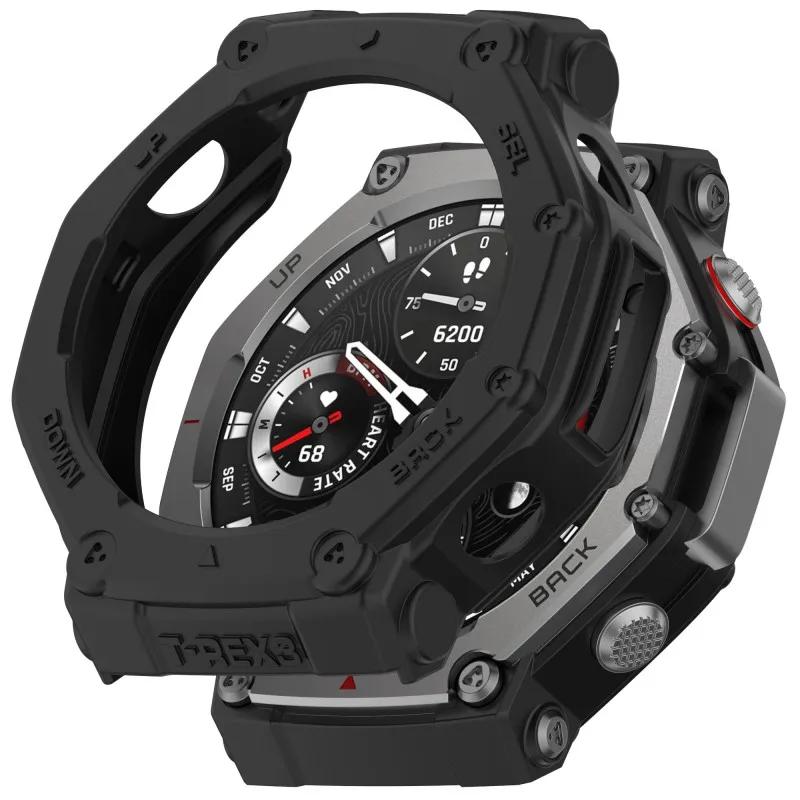 

Защитный чехол из ТПУ для смарт-часов Amazfit T-rex3 Pro, крышка ремешка, мягкий силиконовый бампер, защитная оболочка Huami Trex3Pro, аксессуары Amazfit T-rex 3 Pro чёрный