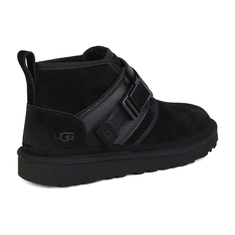 UGG Neumel Snapback Buckle Fleece Lined Snow Boots Black Sneakers 1118570-BLK