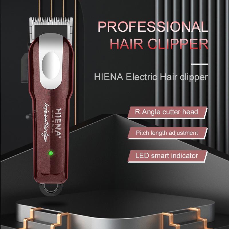 HIENA Exclusive Indicator Light Hair Clipper: Rechargeable Electric Clipper with Oil Head Carving Razor