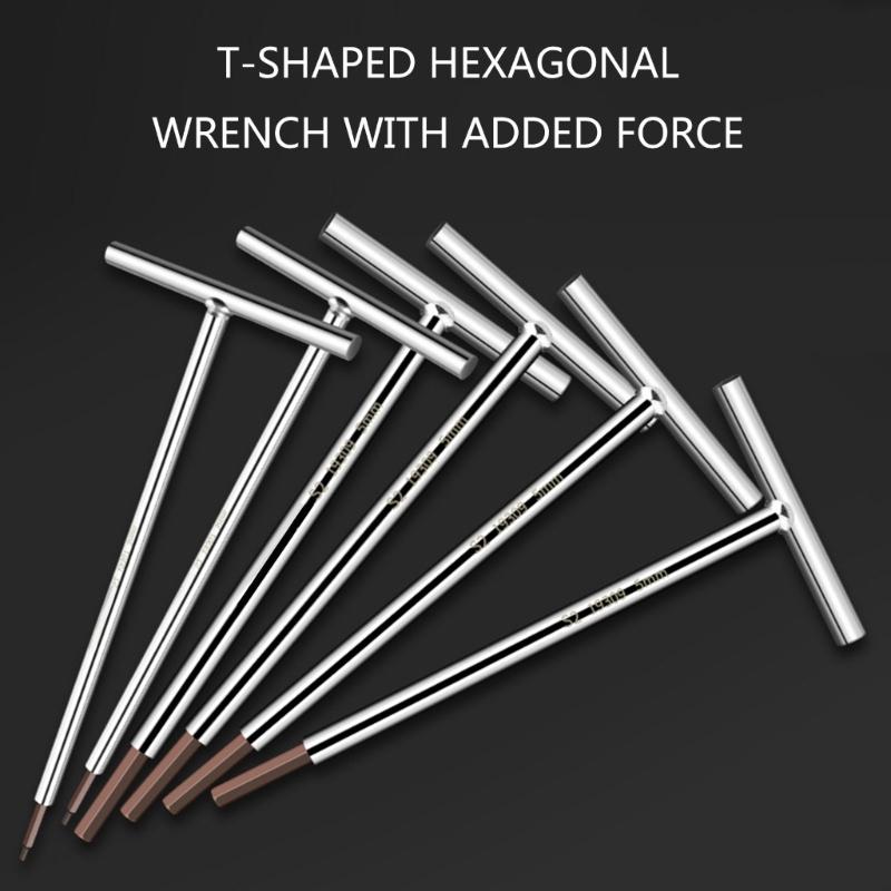T-förmiges Handwerkzeug Sechskant-Steckschlüssel T-Griff-Schlüssel Verlängerter T-Steckschlüssel für Mechanikarbeiten 3/4/5/6/8/10mm