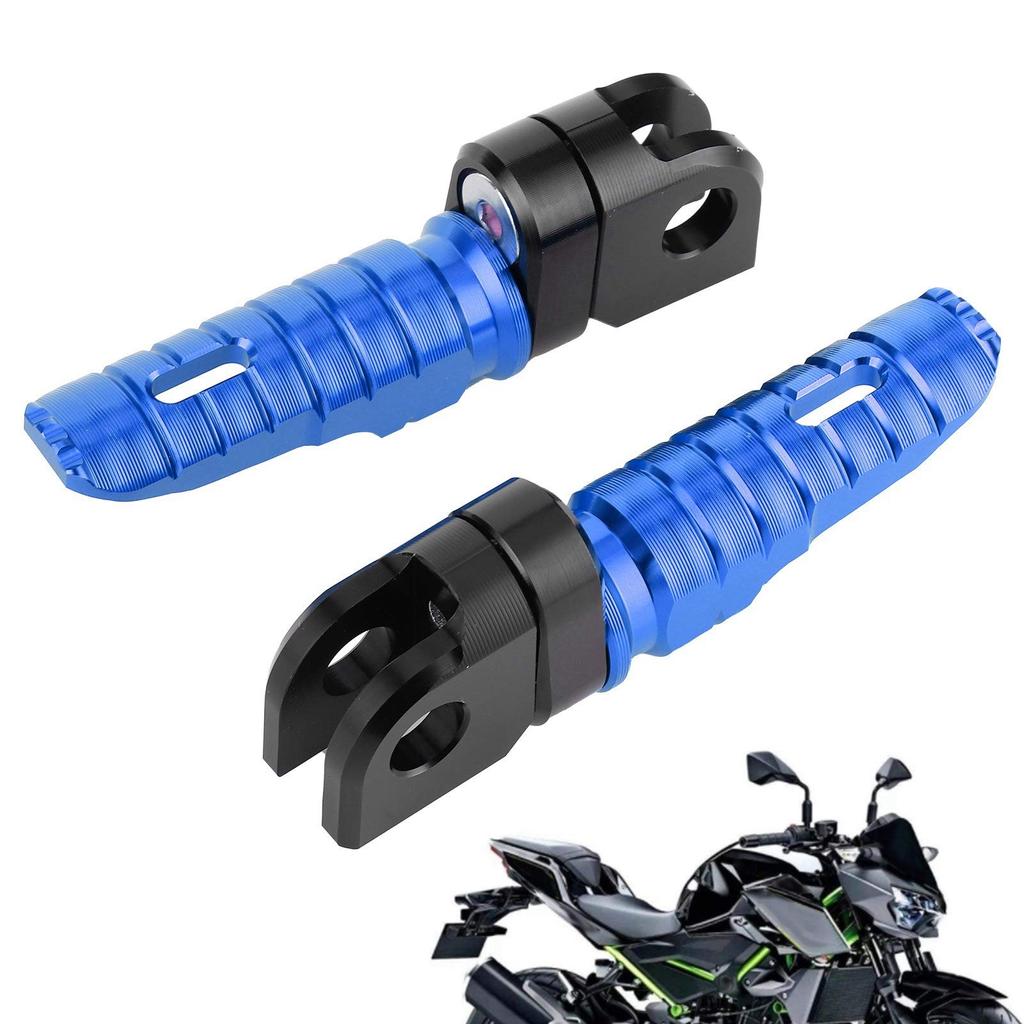 Yctze Pair of Front Foot Pegs Aluminum Alloy Pedals Fits Kawasaki Ninja Z125PRO Z250 / SL Z400Z900 (Blue)