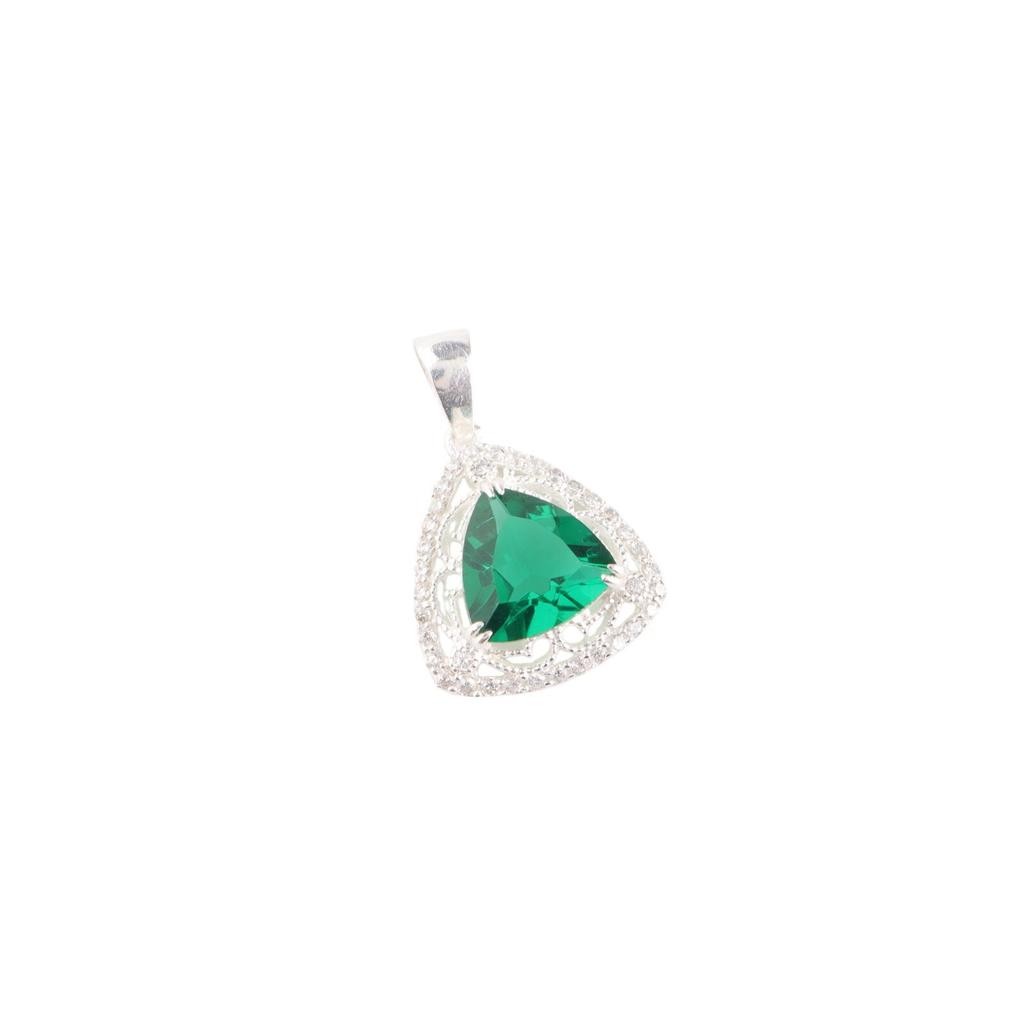 Chrome Diopside Gemstone 925 Solid Silver Jewelry Zircon Wedding Pendant 0.99" CZP-8-5