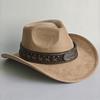 New Western Cowboy Hat For Women Men With Shapeable 7.5Cm Wide Brim Western Suede Hat For Cowboys And Cowgirls Sombrero Vaquero
