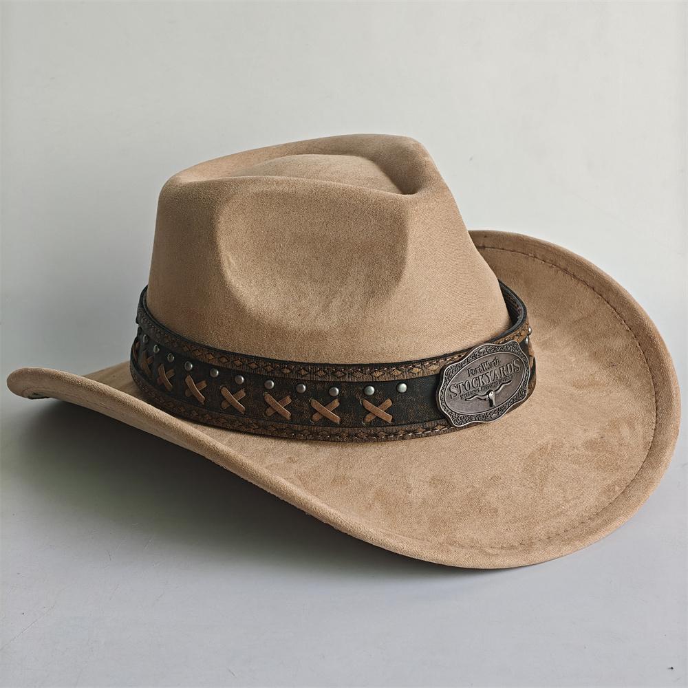 New Western Cowboy Hat For Women Men With Shapeable 7.5Cm Wide Brim Western Suede Hat For Cowboys And Cowgirls Sombrero Vaquero