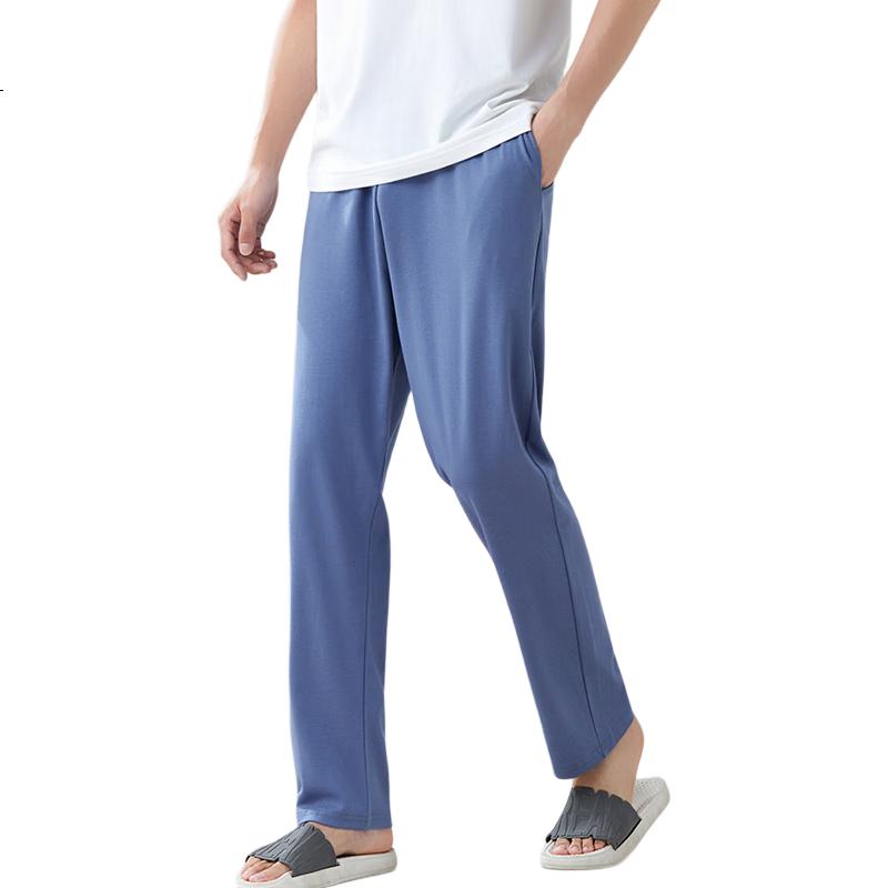 LANGSHA 100% Cotton 10A Antibacterial Men's Pajama Pants Men's Autumn and Winter Long Pants Plus Size Casual Home Wear Pants