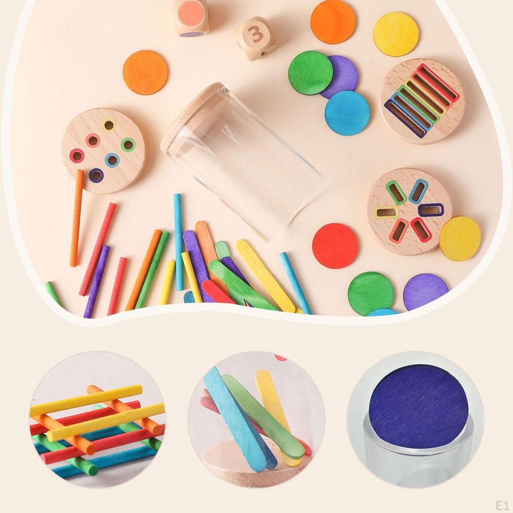 Shape Color Sorting Toys Sorter Wooden Recognition Fine Motor Skills Early Educational