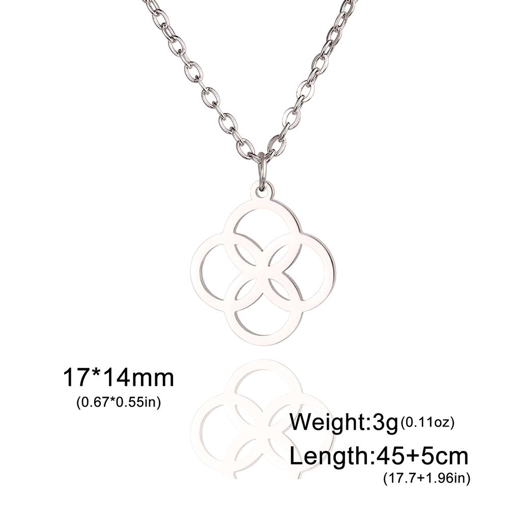 LIKGREAT Flower of Life Round Pendant Necklaces Stainless Steel Fashion Hollow Mandala Chakra Choker Jewelry Gifts for Women Men