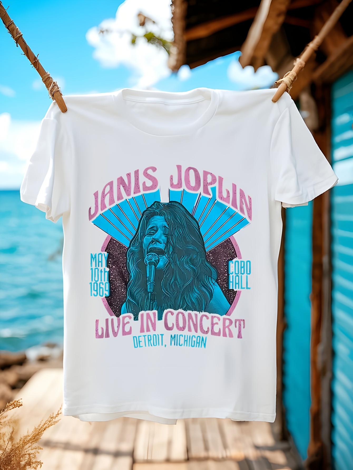 Janis Joplin 1969 Concert Vintage Graphic Tshirt Black Re... XL