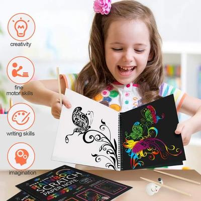 Rainbow Magic Children's Scratch Paper Set Art Colorful Scratch Drawing Toy Color Drawing Book Children's DIY Graffiti Book