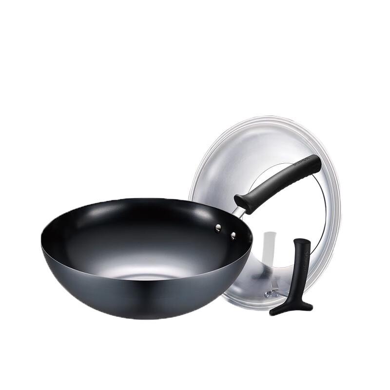 Supor True Non-Rust Fine Iron Wok with Standable Lid