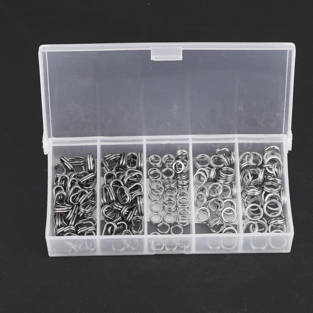 200pcs Stainless Steel Double Split Ring Connector Fishing Tackle Accessories