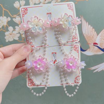 Hanchen Fairy Flower Hair Clip - Chinese Ancient Style Hairpin for Little Girl's Hanfu Costume