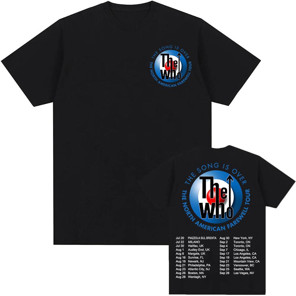 The Who The Song Is Over Tour 2025 T-shirt Graficzny Zespół Rockowy Unisex Streetwear Bawełna Męski Damski T-shirt Nadruk Odzież Koszulka