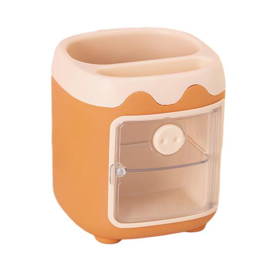 Cartoon Pig Pen Holder Multi-compartment Large Capacity Desk Organizer Box Stationery Storage Container Home Office Desktop Decoration Ornament