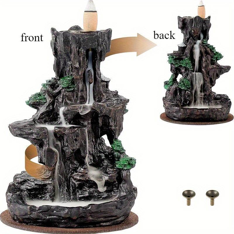 1 pc mountain waterfall counter current incense burner - enchanting smoke effect, relaxing decoration for spa, yoga, meditation