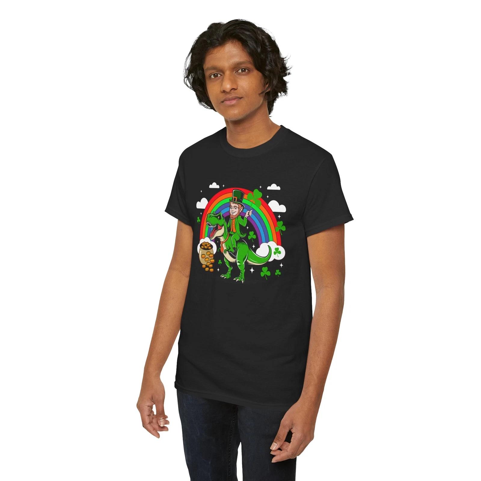 Dinosaur T-Shirt | Saint Patricks Day Dino | T-Rex Jurassic Lover Shirt M
