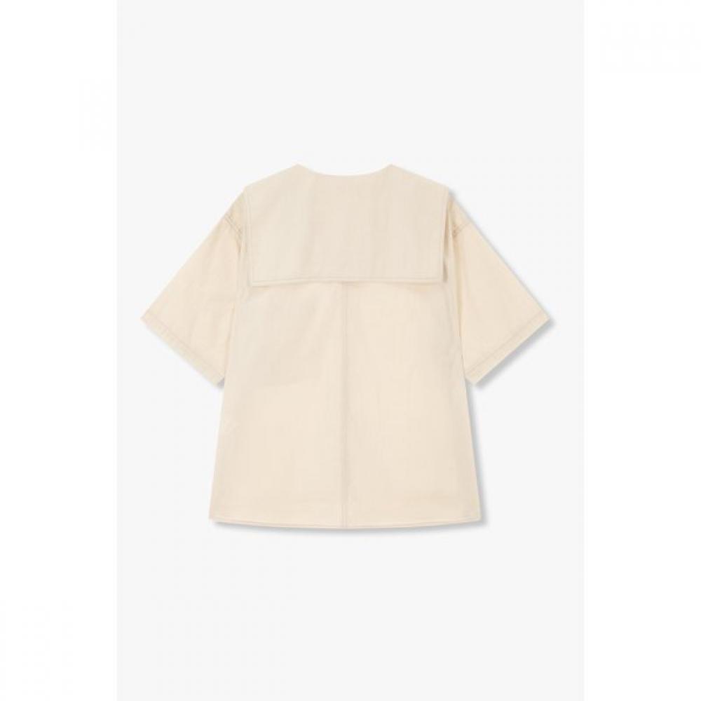 STUDIO TOMBOY Sailor Collar Short Sleeve Shirt  9175321988ar 