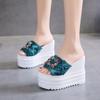 Maogu Beach Slides Sandals Woman Summer 2024 Women's Flip Flops Crystal Platform Wedge Slippers Women Ladies Shoes High Heels 39