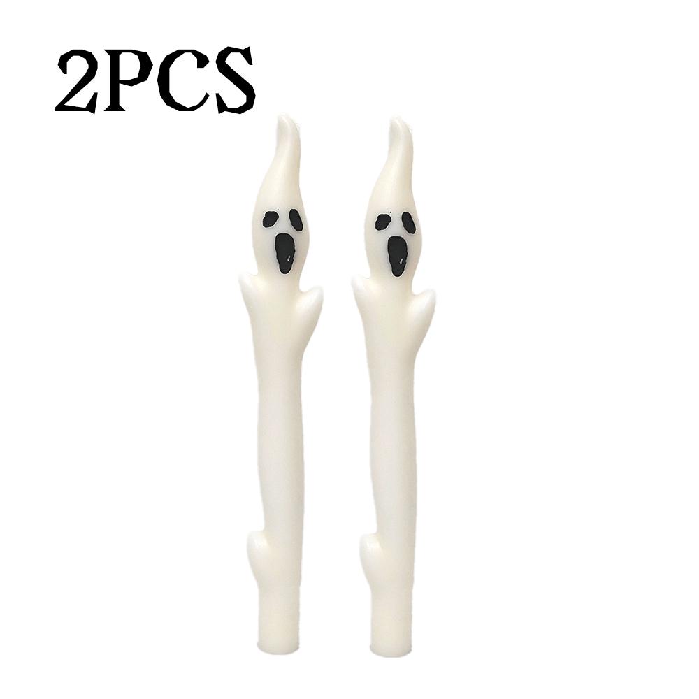 Halloween Ghost Long Pole Candle Gothic Ghost Candles Table Decorations Entryway Mantel Party Atmosphere Arrangement Candles