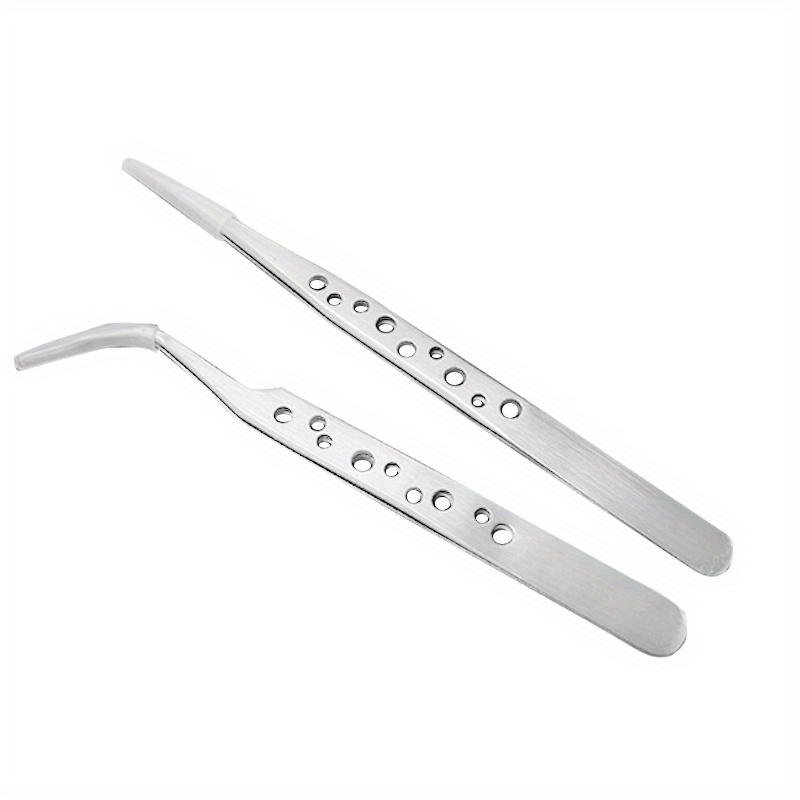 Industrial Tweezers Electronics Anti-static Curved Straight Tip Precision Stainless DIY Hand Tools Sets Forceps Phone Repair