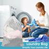 Bolsa de Malla con Cordón para Lavandería y Protección de Lavado para Ropa y Cortinas - Negro/Blanco