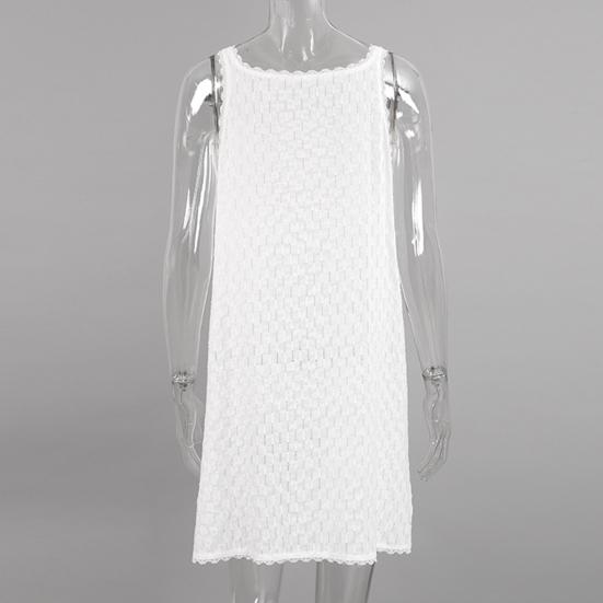 Cămașă de noapte fără mâneci pentru femei, bumbac, dantelă, cămăși de noapte, decolteu în V, cu șireturi, decupată, babydoll, îmbrăcăminte de dormit, halat scurt de vară