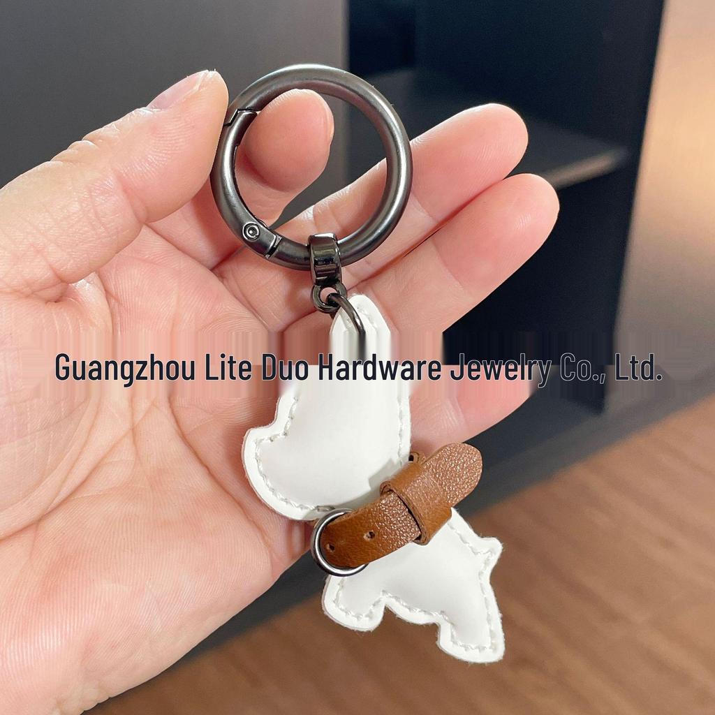 Handmade French Bulldog Pendant: Cute, High-Grade Keychain Accessory for Couples