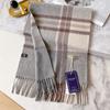 100 mountain cashmere scarf shawl men's winter color men's plaid light luxury trendy warm dad scarf