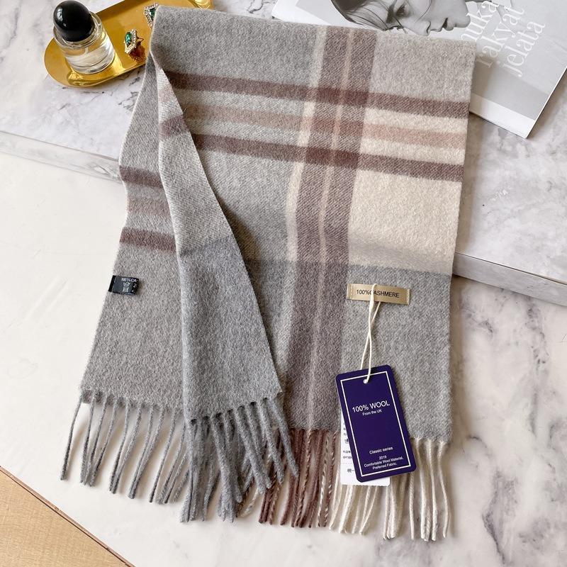 100 mountain cashmere scarf shawl men's winter color men's plaid light luxury trendy warm dad scarf