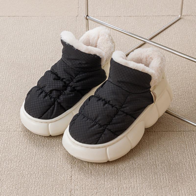 

Женские зимние сноубутсы на толстой подошве, непродуваемые, с меховой подкладкой, удобные, для улицы, водонепроницаемая обувь, противоскользящая платформа, женская обувь 40-41