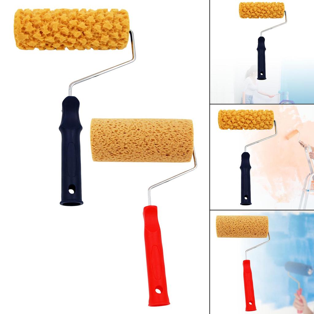 Sponge Paint Roller Art with Handle Decorated Supplies Wall Decor Painting for Wall Painting Ceiling Replacement Door Wallpaper