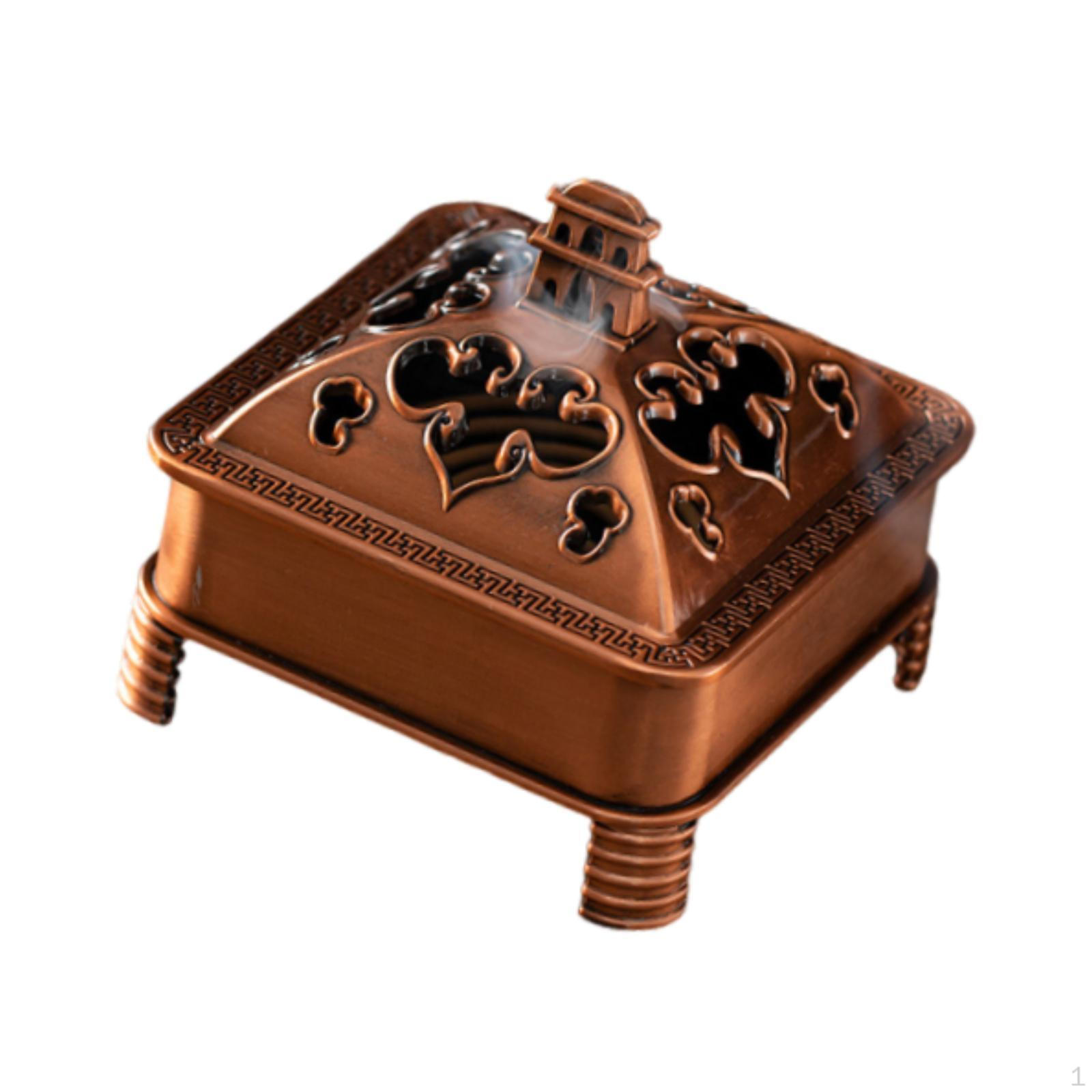 

Burner Holder Chinese Ornament Censer Hollow Design for Office Living Room Bookshelf Bedroom Style B